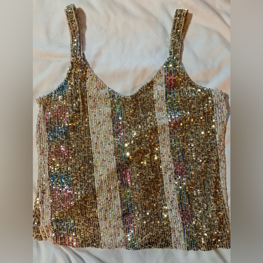 Altar'd State Shimmering Gold Top